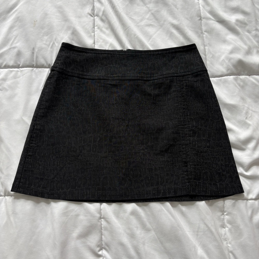 Vintage 90s Y2K Mini Skirt Black Womens Grunge Goth Vampire Feminine Made In USA
